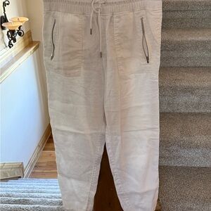 Drawstring Linen-Blend Pants